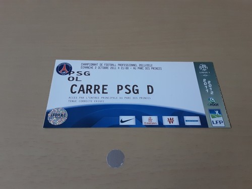 Ticket match psg ol 2011 - ticket, de