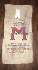 Vintage M Farm Seed Bag St