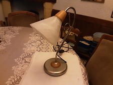 LAMPE DE TABLE AF CINQUANTA ITALY  FER CHROME  BOIS ET VERRE