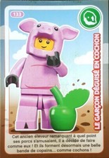Crée Ton Monde Carte Lego 2018 Auchan N° 133 Le garçon déguisé en cochon