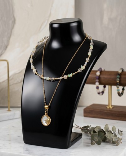 Collier double rang pierres - double,