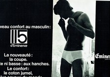 Publicité Advertising 038  1970   Eminence slip 115  homme sous vetements ( 2p)