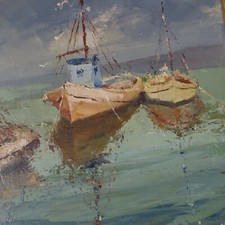 TABLEAU TOILE  BATEAUX MARINE