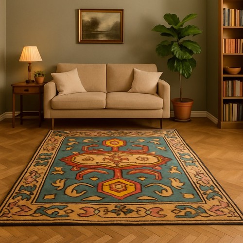 Tapis vintage coton laine - tapis,
