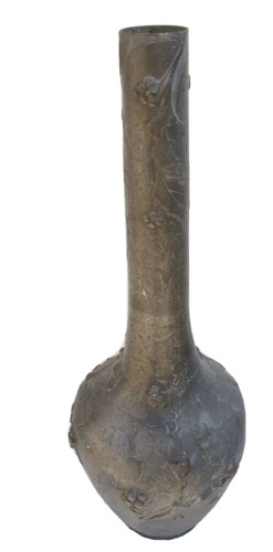 Vase etain decor - , houx