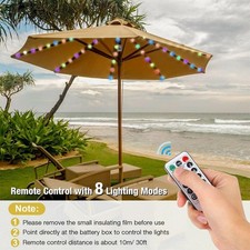 104 LED Parapluie Parasol Guirlande Lumineuse 8 Mode D'éclairage Tentes De