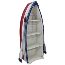 Étagère bateau avec pagaie décoration en bois rangement maritime style antique 7