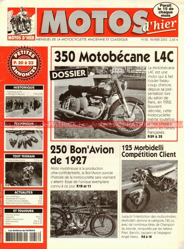 Motos hier 58 motobecane - d'hier,