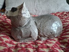 Sculpture Chat en Raku, Signée