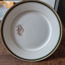William & Guérin coupe sur piédouche porcelaine de Limoges chiffré DP n°2