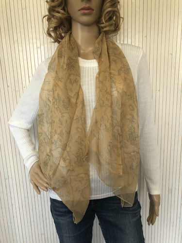 Foulard écharpe soie beige - écharpe,