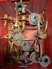 LOT ANCIENS LUMINAIRE EN BRONZE .