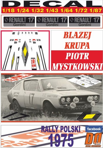 Decal renault gordini - renault, 17