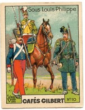 CHROMO CAFE GILBERT HISTOIRE SOUS LOUIS PHILIPPE TEXTE AU DOS FORMAT 4 x 5.5 cm