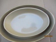 Lot de 2 plats sabot pour four  en grès emaillé marron 30 cm et 24 cm