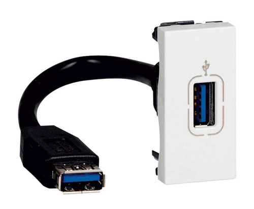Prise usb mosaic blanc - blanc, 078746
