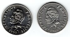 LOT 2 PIECES POLYNÉSIE FRANÇAISE 50 FRANCS 1983 & 1995 NOUVELLE CALÉDONIE