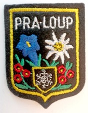 Écusson ancien PRA-LOUP Alpes-de-Haute-Provence France - en feutrine brodée