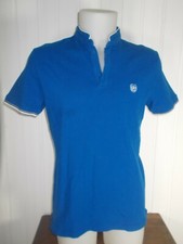 Polo coton épais bleu roi brodé logo THE KOOPLES sport L/ 40 slim fit col mao