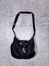 Sac besace toile & simili cuir noir THIERRY MUGLER vintage 90s bag