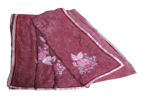 Robe sari drapé rideau - , brodé