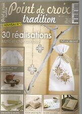 POINT DE CROIX TRADITION N°01 CHEMISE "ANGE" POUR ENFANT / PETIT SAC DECORATIF