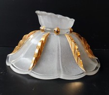 ABAT-JOUR TULIPE FLEUR  VERRE DEPOLI GRANITE EPOQUE ART DECO