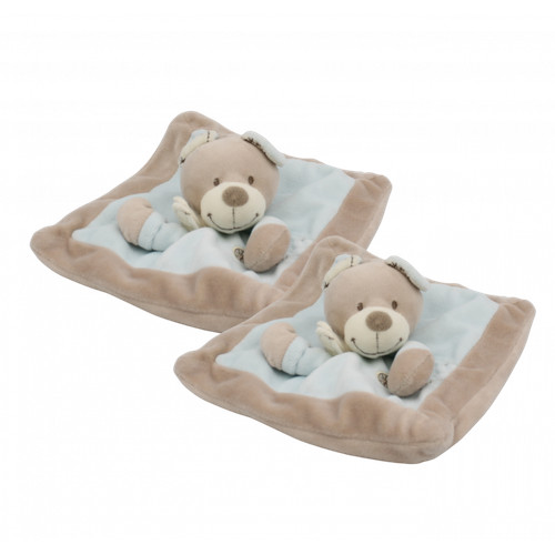 Doudou plat carré ours - , beige