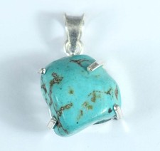 Naturel Bleu Turquoise 17.75 CT Certifié Gemme Pendentif Porte Bonheur Cadeau
