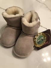 Infant large suede/genuine Sheepskin booties NEW