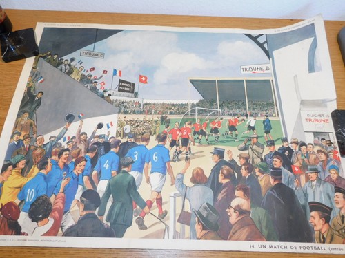 Vintage affiche football match - affiche,