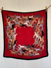 Foulard carré soie rouge - carré,