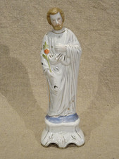 Ancienne statue porcelaine biscuit Saint Joseph  ht 19 cm