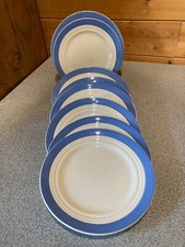 Ensemble d'assiettes à dessert bleues Céranord, modèle Languedoc, vintage