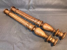 Lot 2 anciennes colonnes bois tourné balustre noyer sculpté meuble ancien