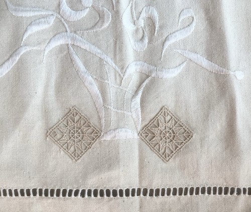 Drap métis fleur bleue - drap,