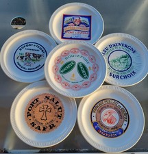 6 Anciennes Assiettes à Fromage en Faïence de SAINT-AMAND "Fromage de France" BO