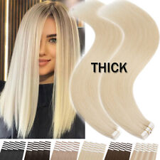 EXTENSIONS TAPE ADHESIVES CHEVEUX 100% NATURELS REMY HUMAIN 20-60 BANDES MÉCHÉÉS