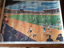 ANCIENNE AFFICHE SCOLAIRE ROSSIGNOL  LA CUEILLETTE DES CHAMPIGNONS  L'HOPITAL