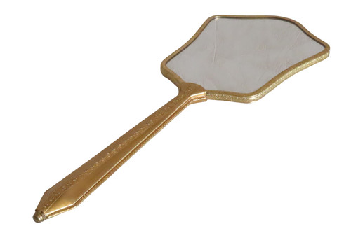 Miroir main metal dore - miroir,