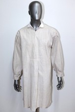 French Late 19th Edwardian Hand Made Hemp Work Chore Peasant Shirt Size L