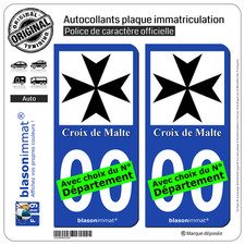 2 Stickers autocollant plaque