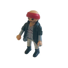 PLAYMOBIL * POLICE * Homme Bandit Chauve avec Bandana Rouge et Manteau 9371