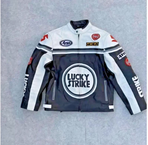 Blouson motard cuir lucky - cuir,