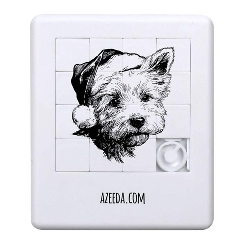 Westie dog wearing santa hat - wearing, hat'