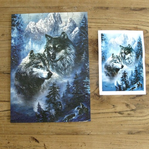 Puzzle chiens loups - bois, 140