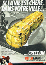 Publicité Advertising 08 24  1980   Intermarché les Mousquetaires  boucherie