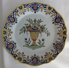 ASSIETTE Faïence Numérotée+Signée Géo MARTEL Rare Décor CALICE FLEURI T.B.ETAT