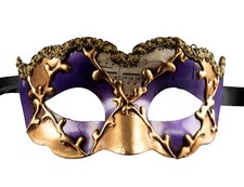 Masque Colombine Doré Violet