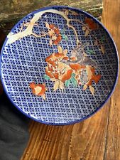 Assiette Porcelaine Peinte Imari Japon Asie Fleurs & Oiseaux